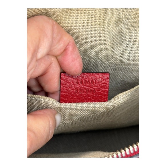 Gucci Red Leather Dome Satchel Crossbody Bag w Strap & Dust Bag | Excellent - Picture 12 of 14